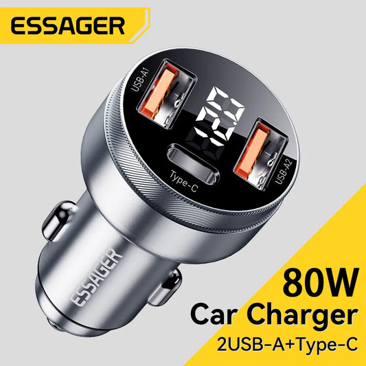 Essager 80W Car Charger USB Type C