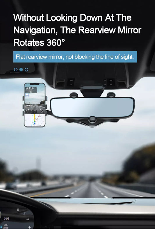 360° Car Rearview Mirror Phone Holder